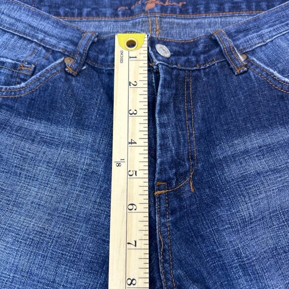 7 For All Mankind Dojo Women's Size 30 Flare Jeans Dark Wash Wide Leg 703795 - Picture 7 of 10